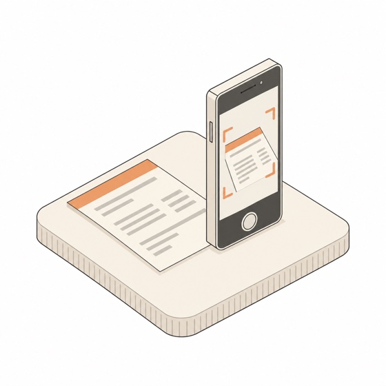 Phone photographing a client electricity bill to read consumption, kVA and tariff