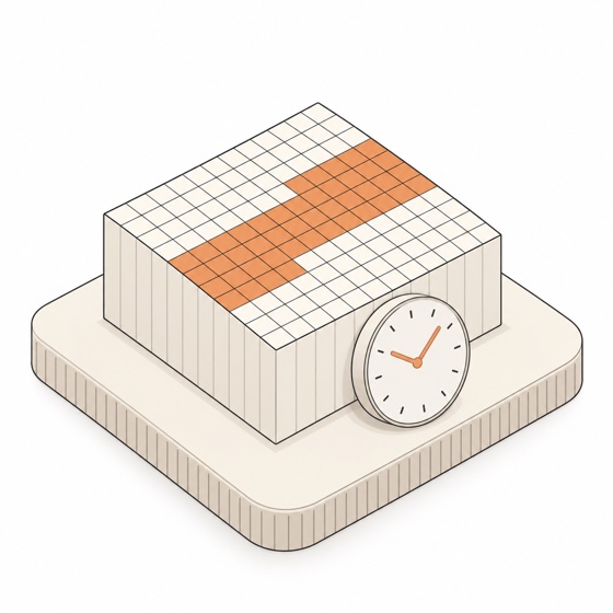 Calendar block of 8,760 hourly cells with a clock, representing the hourly simulation